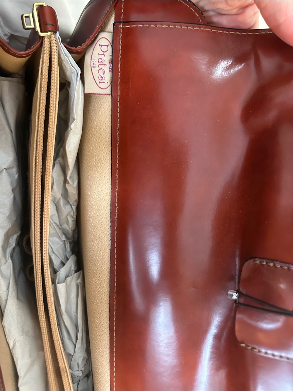 Pratesi 1948 Brown Leather Tote - Classic Carryall - Picture 6 of 11